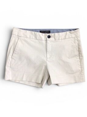 Banana Republic Factory Hampton Fit Shorts Size 0 Ivory Cotton Stretch